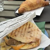 Panini vegano and apricot croissant   at InPiazza Caffe in Berlin