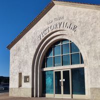 The bus station at The Vegan Vato in Victorville