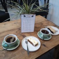 Coffee and cake at Fire & Flow Coffee Roasters in Cirencester