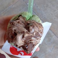 Pistachio and I think the other was vegan nutella or something similar. Really good! at Amore Di Gelati in Salo