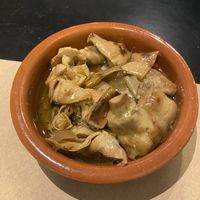 Grilled artichokes   at La Perra Verde in Barcelona