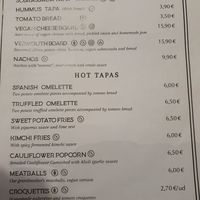 Menu at La Perra Verde in Barcelona