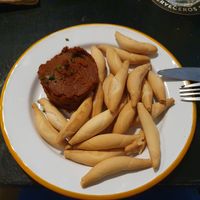 Sobrassada tapa at La Perra Verde in Barcelona