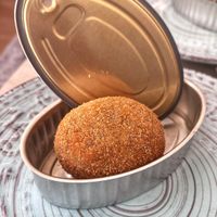 Croqueta berenjena y tomate   at La Perra Verde in Barcelona
