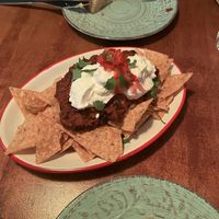 Nachos with chilli and sour cream   at La Perra Verde in Barcelona