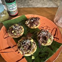 Excellent veggie montadito! Very yummy  at Pura Vida in Roatan