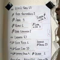 Menu at PENTAGON in Lisbon