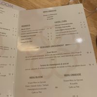 Menu  at Bloom Sushi in Paris
