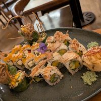 Philadelphia, Aki tone, and Soba Blossom rolls at Bloom Sushi in Paris
