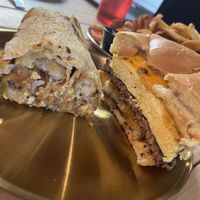  Half the Vegan Basic and half the Vegan Hustler at Odie B's in Denver