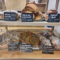 Pastry cabinet at Forest Bakery in Bristol