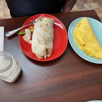 Veggie Supreme Burrito, a Mushroom Quesadilla , and Horchata… over ordered, brought home most of the burrito. Super good 😋  at El Cantaro Vegan Taqueria in Sacramento