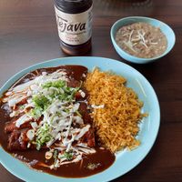 3 vegetable burritos with pinto beans  at El Cantaro Vegan Taqueria in Sacramento