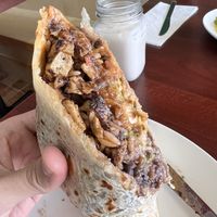 Asada El Cantaro Burrito and horchata.  at El Cantaro Vegan Taqueria in Sacramento
