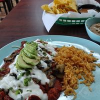 Chilaquiles (red sauce) at El Cantaro Vegan Taqueria in Sacramento