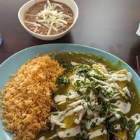 Spinach enchiladas at El Cantaro Vegan Taqueria in Sacramento