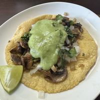 Mushroom taco  at El Cantaro Vegan Taqueria in Sacramento