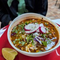 Pozole, excellent at El Cantaro Vegan Taqueria in Sacramento