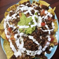 Get the nachos with ground (not)beef! at El Cantaro Vegan Taqueria in Sacramento