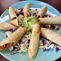 Chicken taquitos appetizerr  at El Cantaro Vegan Taqueria in Sacramento