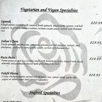 Cafe Gulistan - Vegan options. There are a few more options in the appetizer list.  at Cafe Gulistan in Harbert