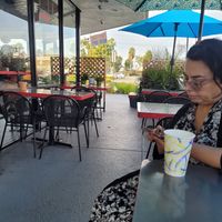 Patio dining at Happy Vegan in Fountain Valley