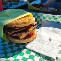 Happy breakfast sandwich at Happy Vegan in Fountain Valley