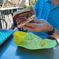 Pull pork BBQ sandwich at Happy Vegan in Fountain Valley