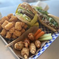 TaterTots , Wings , Whata-V Burger , Bahn Mi  at Happy Vegan in Fountain Valley