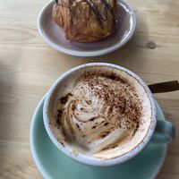 Pain au chocolate and almond cappuccino   at Miss Sina in Marrickville