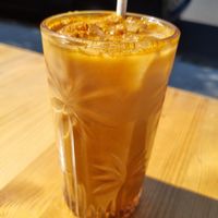 Ice turmeric latte at Miss Sina in Sydney