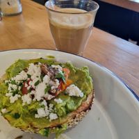Avocado Bagel & Oat Latte at Miss Sina in Marrickville