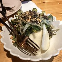 Lettuce and pumpernickel salad  at Miss Sina in Marrickville