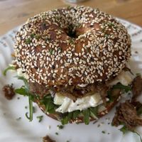 Chefs special bagel  at Miss Sina in Marrickville