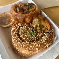 Mapo tofu danish and scallion scroll  at Miss Sina in Marrickville