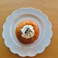 creme brulee donut: $6.50: nice glaze and delicious thick cream on top, heaps of custard filling at Miss Sina in Marrickville