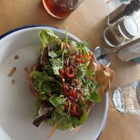 Croissant Banh Mi and cold brew   at Miss Sina in Marrickville