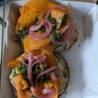 Lox bagel at Miss Sina in Marrickville