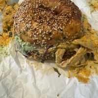 Buffalo chicken bagel  at Miss Sina in Marrickville