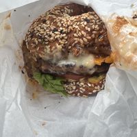 Bagel burger  at Miss Sina in Marrickville