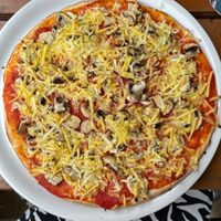 Vegan Gluten-free Pizza Funghi  at Zeus Pizza in Berlin
