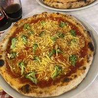 vegan cheese and broccoli pizza  at Zeus Pizza in Berlin