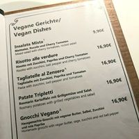 Vegan menu at Mamma Monti in Berlin