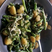 Vegan gnocchi option with greens  at 1530 The Restaurant in Hope Valley