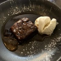 Sticky toffee pudding with vegan ice cream   at 1530 The Restaurant in Hope Valley