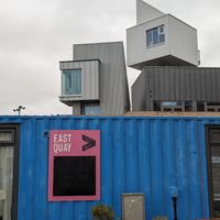 Accommodation pods above the Kitchen at East Quay in Watchet