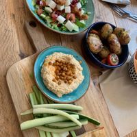 Hummus with Chilli Oil & Mint (Mezze) at East Quay in Watchet