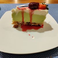 Avocado coconut cake at Okaniko Restaurant in Santa Cruz La Laguna