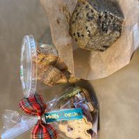 Cookies, biscotti, and a sesame seed cake    at Meandri  in Busan