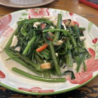 Stir fried morning glory with coconut milk   at 17 Vegetarian Food Stall in Koh Phangan